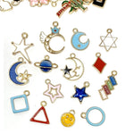 PALAY® Charms for Bracelet Making Gold Plated Enamel Animal Moon Star Fruit Assorted Pendant DIY Necklace Jewellery Kit Crafting Multi 120PCS
