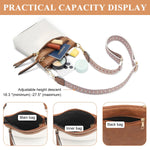 PALAY Crossbody Bags for Women with Triple Layer Design and Jacquard Strap | White PU Leather