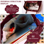 PALAY Tote Bag for Women featuring Reinforced Handles and Corduroy Fabric in Burgundy | 2PCS Set