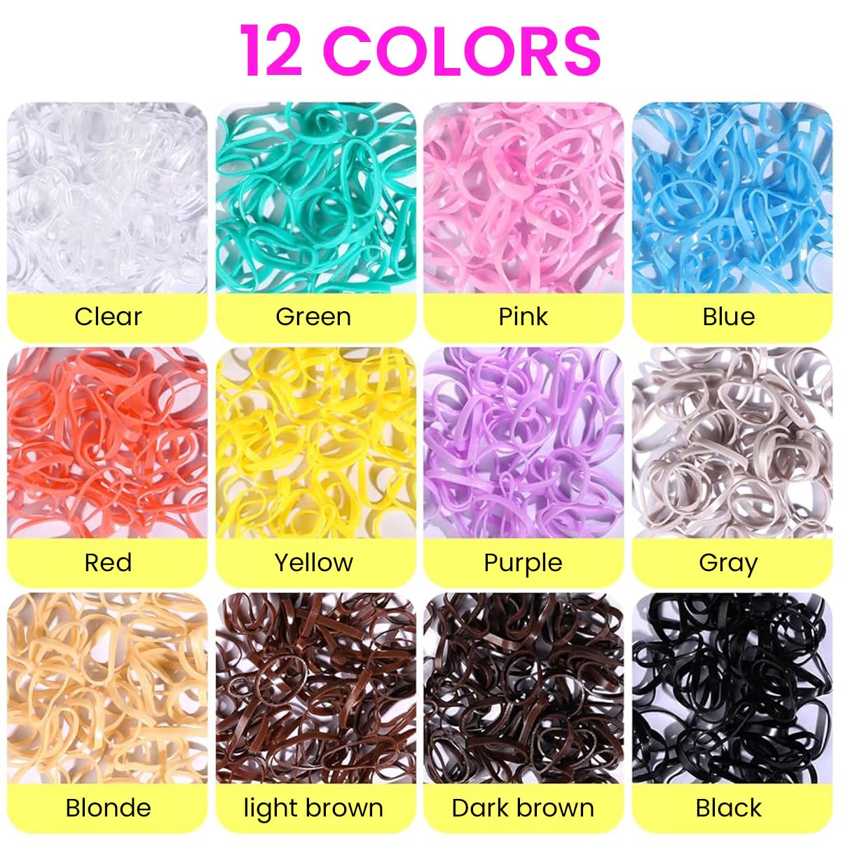 PALAY Hair Elastics Rubber Bands for Women and Girls featuring 2000pcs Colorful Set with Comb and Styling Tools | Ideal for Ponytails and Braids