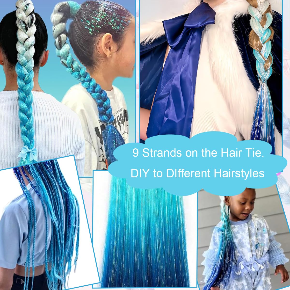 PALAY Ponytail Extension for Daily and Party Hairstyles with Hair Tie 26in Synthetic Fiber | Rainbow Ombre Style for Women and Girls