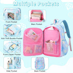 PALAY School Bag for Girls with 6 Badges and Ergonomic Support | Waterproof Nylon Backpack