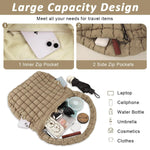 PALAY Soft Tote Bag for Work and Travel featuring Quilted Puffy Design in Brown | Versatile Shoulder and Crossbody Carryall