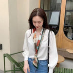 PALAY Silk Scarf for Women featuring Floral Print Satin 59x5.2 in Set of 2 | Stylish Accessory