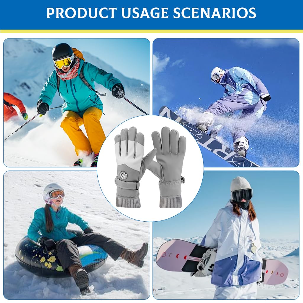 GUSTAVE® Winter Women Gloves Wool Fleece Liner Touchscreen Thermal Warm Outdoor Sports Thermo 2 PCS