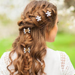 PALAY® Mini Pearl Hair Clips for Women And Girls Stylish Vintage Flower Claw Clips for Women Korean Hair Accessories for Girls Cute Decorative Hair Claw Clips for Women Gift - 10 Pieces