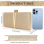 PALAY Clutch Bag for Evening Events featuring Rhinestone Floral Buckle and 22x13cm Size | Glitter Champagne Handbag for Women