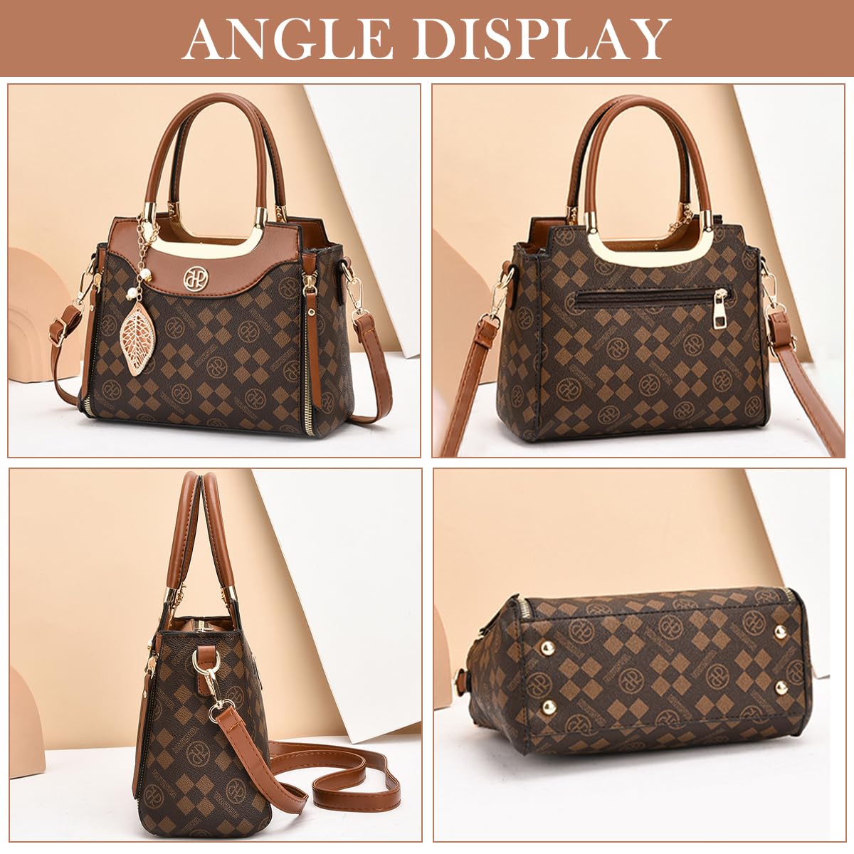 PALAY Women Handbag for Casual and Evening Use with Zip Up Closure and 25x12x20cm PU Design