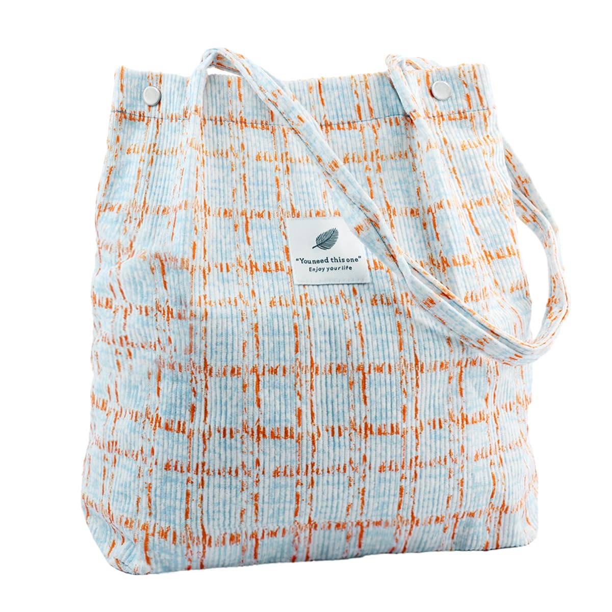 PALAY Tote Bag for Shopping and Work featuring Reinforced Handle L39xW12xH35cm Blue Corduroy