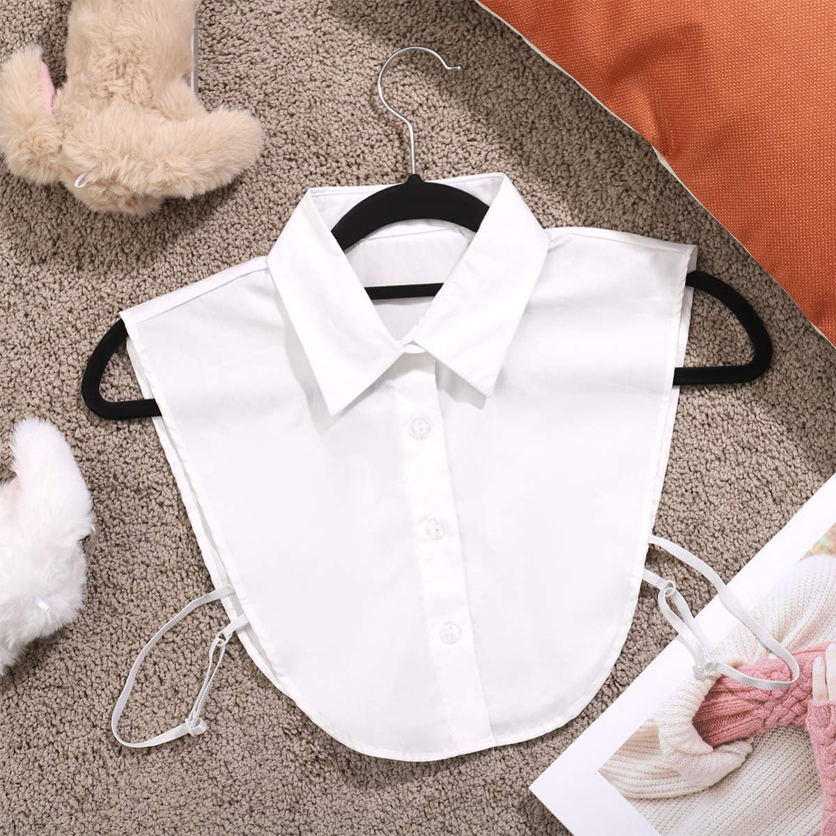 PALAY® Detachable Collar for Women, Girls White Fake Collar Cotton Half Shirt Detachable False Shirt Collar Women and Girls - 1