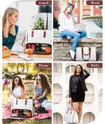 PALAY Tote Bag for Women with Insulated Lunch Compartment and Detachable Shoulder Strap | Travel and Office Use