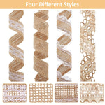 PALAY Jute Rope Burlap Ribbon for Craft and Gift Wrapping featuring 4 Rolls 13.12ft & 32.8ft Hemp Rope Natural Fabric | Rustic Wedding Decorations
