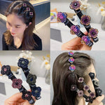 PALAY® 4 Pcs Hair Braid Accessories Hair Sectioning Clamps Sparkling Crystal Stone Hairpins Braided Hair Clips Girls Fashion Hairdressing Styling Tools, Multi