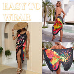 PALAY Beach Wear Dress for Women featuring Colorful Butterfly Print and Adjustable Straps | Lightweight Polyester Cover Up for Beach Vacations