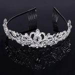 PALAY® Silver Crystal Tiara Crown Headband Princess Elegant Crown With Combs For Women Girls Bridal Wedding Prom Birthday Party