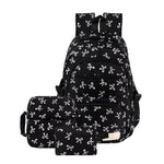 PALAY® School Bag for Girls Cute Black Preppy School Backpack with 2 Mini Bags Kawaii Girls Backpacks for Teenage-Black