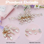 PALAY® Floral Hair Clip Bridal Rhinestones Hair Barrette Wedding Bridal Metal Alloy Flower Hair Clip Headpiece Hair Accessory For Women