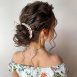 PALAY Pearl Claw Hair Clips Set for Elegant Buns featuring 3 Pcs 7.5×7.8 cm Alloy Pins