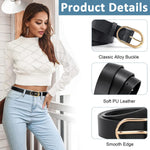 PALAY Waist Belt for Women featuring Golden Alloy Buckle and PU Leather Black Design 40 in