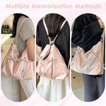 PALAY Shoulder Bag for Women featuring Detachable Strap and 34x10x26cm Spacious Design | Pink PU Bow Tote