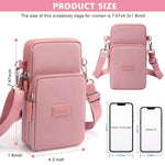 PALAY Small Crossbody Phone Bag for Women with 3 Zipper Layers and Oxford Cloth | Pink Shoulder Wallet