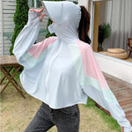 PALAY Sun Protection Hoodie Jacket for Women with UPF50 Fabric and Long Sleeve Design | Lightweight Outdoor Coat with Pocket and Face Mask 3 PCS