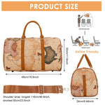 PALAY Tote Bag for Travel with 48x24x30cm Capacity featuring Removable Strap and Waterproof PU | World Map Retro Print