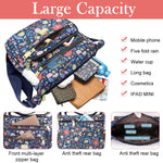 PALAY Women Crossbody Bag for Travel with Multi Layer Zipper Pockets and Nylon Design | Floral Print Casual Satchel