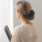 PALAY Hair Buns Clip for Work and Daily Use with Alloy Spring Clip & Lace Bow Net | Elegant Women’s Hair Accessory