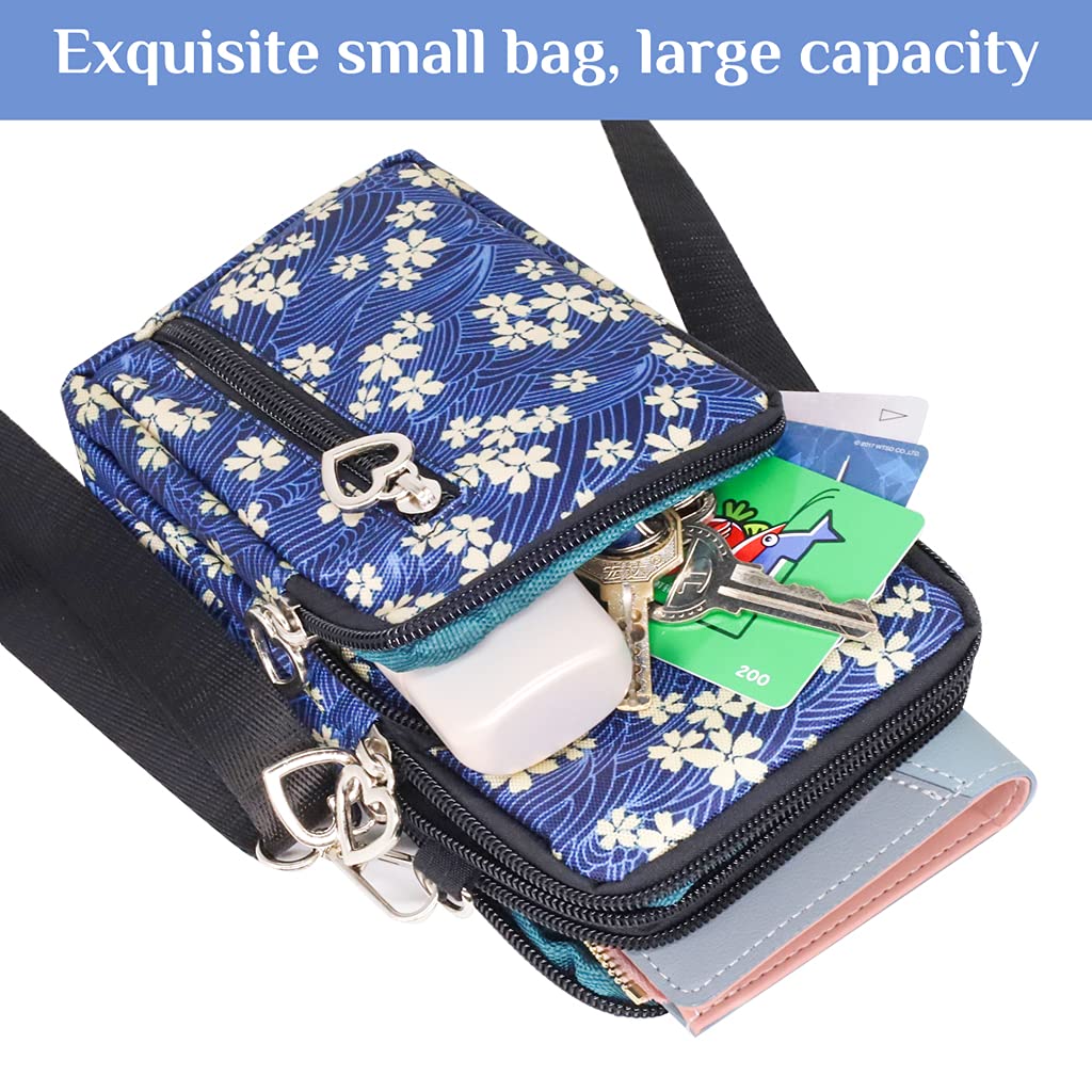 PALAY® Small Crossbody Sling Bag Combo for Women & Girls, 3-Layer Multifunctional Phone Purse with Bow, Travel Sport Mobile Pouch, Shoulder Bag for Journaling, DIY, Crafts, Planners