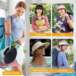 PALAY® Sun Hats for Women Wide Brim Cap Beach Hat for Women Cool Ice Silk Sun Visor Summer Hats for Women UV Protection Lightweight UPF 50+ Non-crease Foldable Sport Hat for Running, Golfing, Tennis