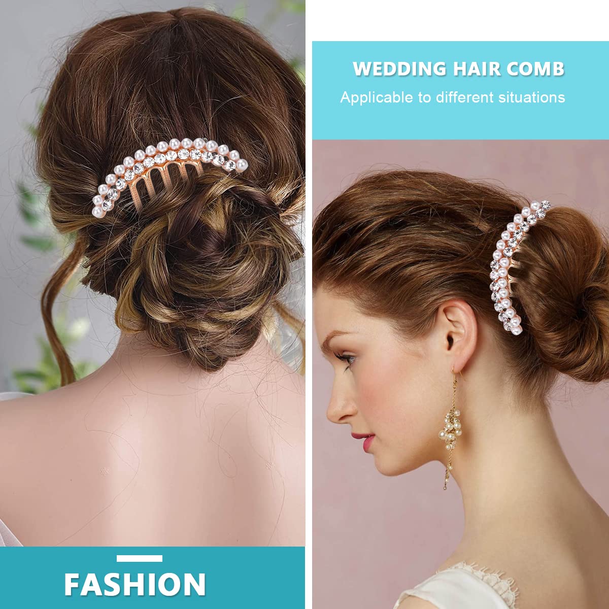 PALAY Pearl Claw Hair Clips Set for Elegant Buns featuring 3 Pcs 7.5×7.8 cm Alloy Pins