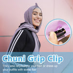 PALAY® 10Pcs Chunni Clips Dupatta Pins for Bride, Wig Clip with Safety Pins, Strong Grip Invisible Clip for Hair Extensions, Stainless Steel Fixing Clips for Chunni, Shawl, Headscarf - Black