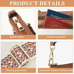 PALAY Crossbody Bags for Women with Triple Layer Design and Jacquard Strap | White PU Leather