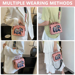 PALAY Crossbody Bag for Women 18×10×16 cm with Adjustable Strap and Embroidered Applique Design