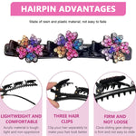 PALAY Sparkling Braided Hair Clips for Girls with Crystal Stones and Metal Spring | 4Pcs Multi Color Styling Accessories