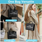 PALAY Tote Bag for Women with Adjustable and Detachable Strap 27.5×10.5×22cm Black | Large Capacity PU Leather Handbag for Office and Daily Use