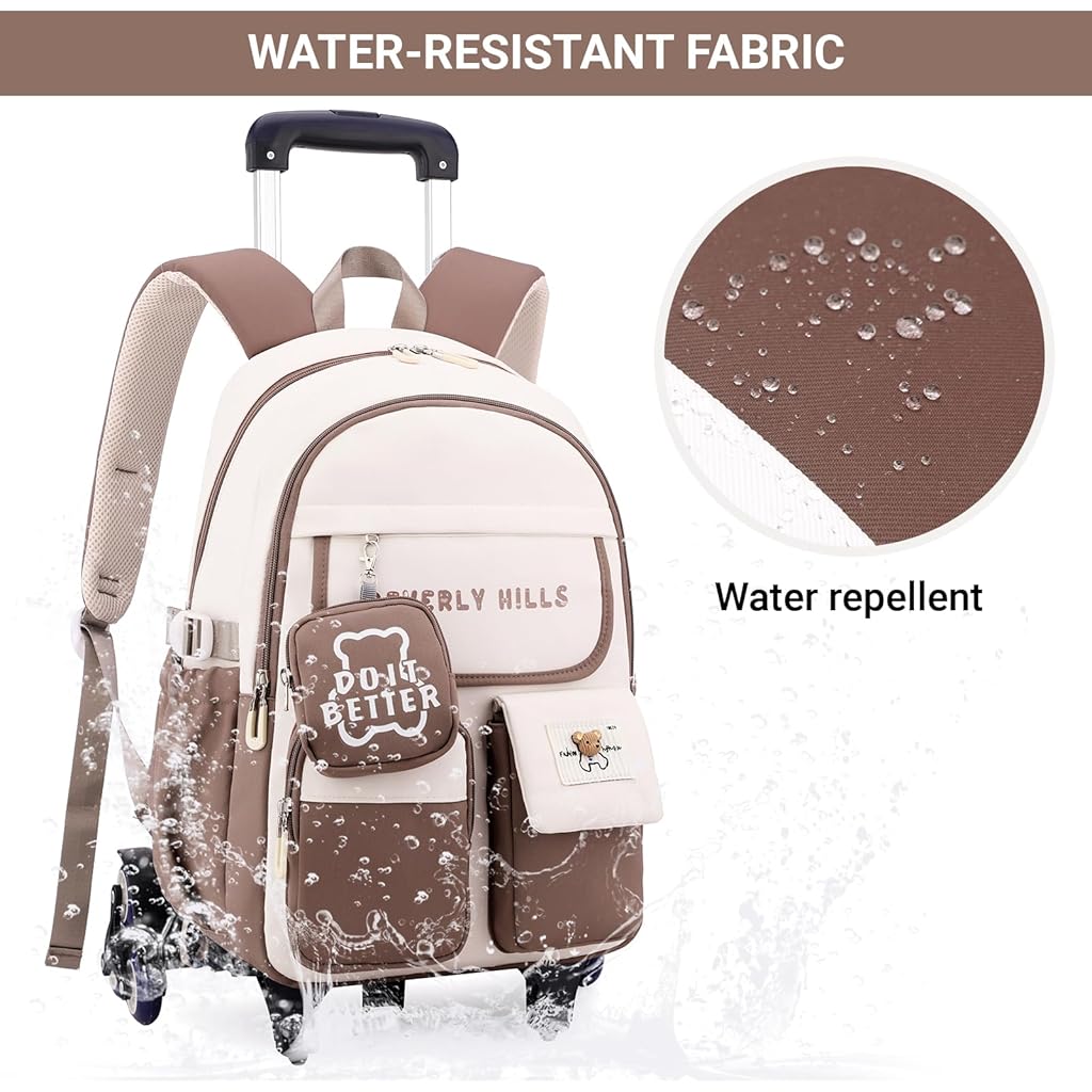 PALAY® School Backpack for Girls with Wheels Children's Backpacks Primary School Bags Lightweight Waterproof Backpack for Girls
