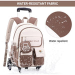 PALAY® School Backpack for Girls with Wheels Children's Backpacks Primary School Bags Lightweight Waterproof Backpack for Girls