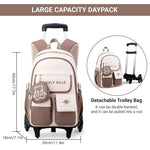 PALAY® School Backpack for Girls with Wheels Children's Backpacks Primary School Bags Lightweight Waterproof Backpack for Girls