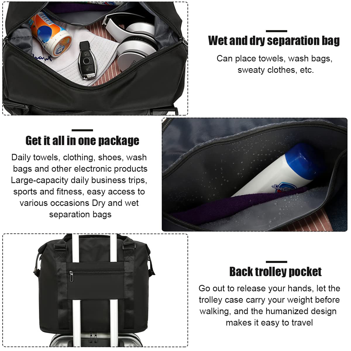 PALAY Gym Bag for Travel and Sports with 65L Capacity featuring Waterproof 300D Oxford | Ideal for Men and Women
