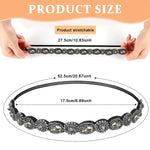 PALAY® 2pcs Beaded Headband for Women, Crystal Rhinestone Elastic Hair Bands Fashion Handmade Headband for Girls Ladies Gift