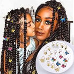 PALAY® 20Pcs Butterfly Charms Hair Rings Butterfly Pendent Charms for Dreadlocks Girls Hair Accessories Butterfly Ring Charms Pearl Rings Charms for Braids Pendent Charms Hair Styling Accessories