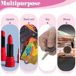 PALAY® Small Coin Purse 2Pcs Rhombus PU Zipper Coins Bag Portable Wallet Keychain Mini Coin Bags for Women & Men