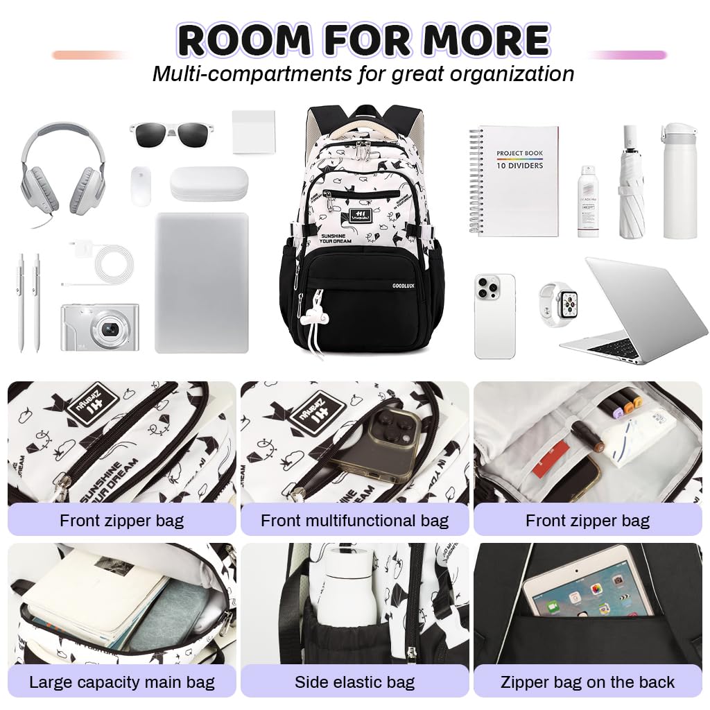 PALAY School Backpack for Women with 15 Inch Laptop Compartment and Dual Handle Design