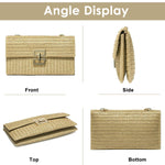 PALAY Crossbody Bag for Women featuring Geometric Metal Clasp and 26.5x14.5x2cm Straw Design | Boho Evening Sling Purse