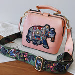 PALAY Crossbody Bag for Women 18×10×16 cm with Adjustable Strap and Embroidered Applique Design