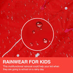 PALAY Raincoat for Kids with Hood and Pockets featuring 65cm Length Polyester Protection
