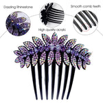 PALAY Hair Clips for Women with 7 Teeth Comb featuring Purple Rhinestone Design | Elegant Accessory for Weddings and Daily Wear