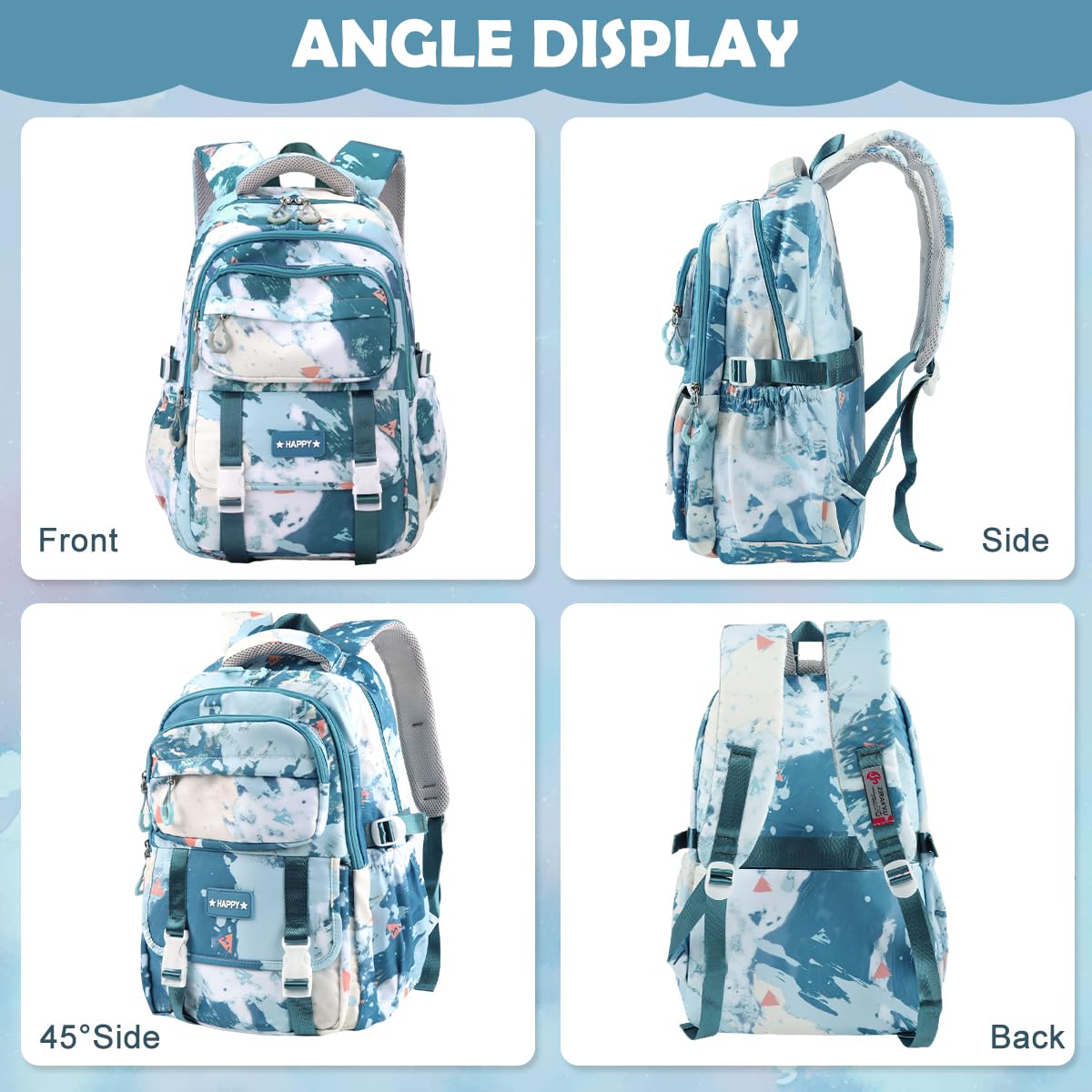 PALAY School Backpack for Kids with 13.3 in Laptop Compartment and Trolley Strap | Waterproof Oxford Cloth